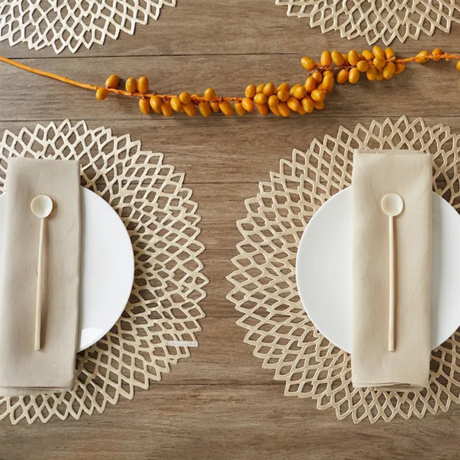 chilewich | placemat round | dahlia champagne ~ DC