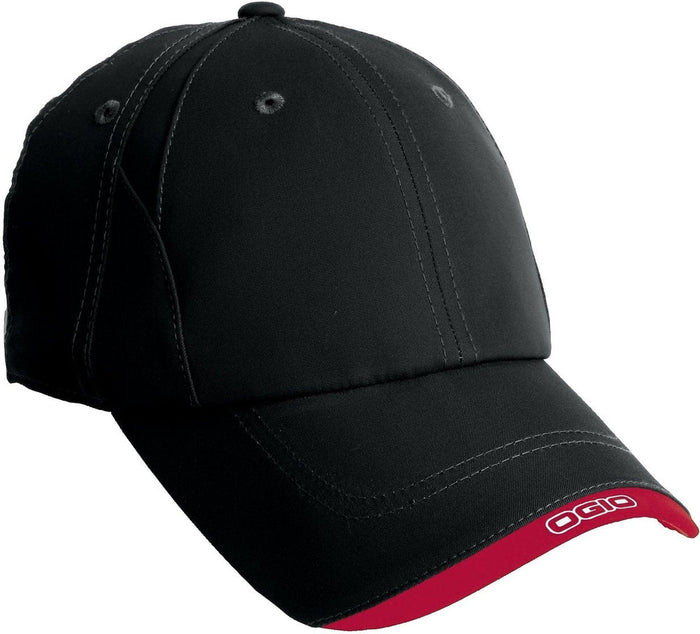 No-Logo CLOSEOUT - OGIO X-Over Cap-Headwear-OGIO-Blacktop/Chili Red-OSFA-Thread Logic