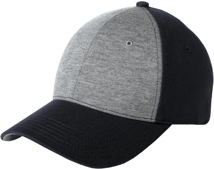 No-Logo CLOSEOUT - Sport-Tek Jersey Front Cap-Headwear-Sport-Tek-Vintage Heather/Black-OSFA-Thread Logic