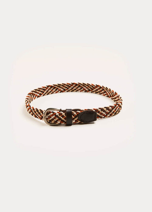 Contrast Leather Braided Belt in Brown (XS-S) BELTS from Pepa London