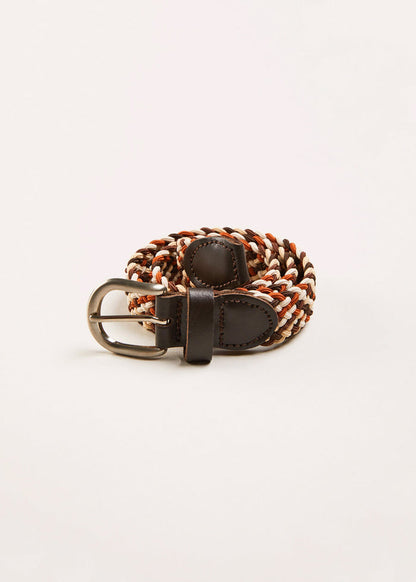 Contrast Leather Braided Belt in Brown (XS-S) BELTS from Pepa London