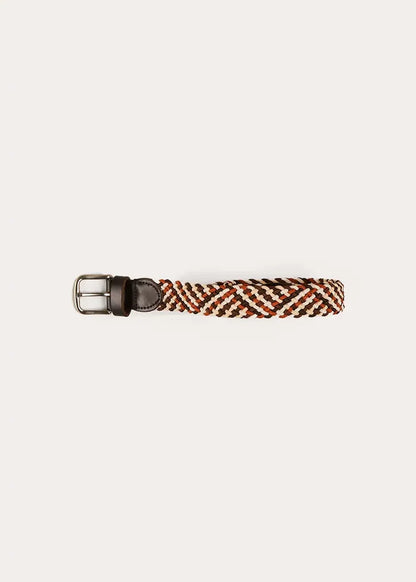 Contrast Leather Braided Belt in Brown (XS-S) BELTS from Pepa London