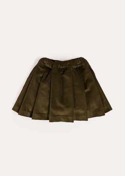 Corduroy Button Detail Skirt in Green (4-12yrs) SKIRTS from Pepa London