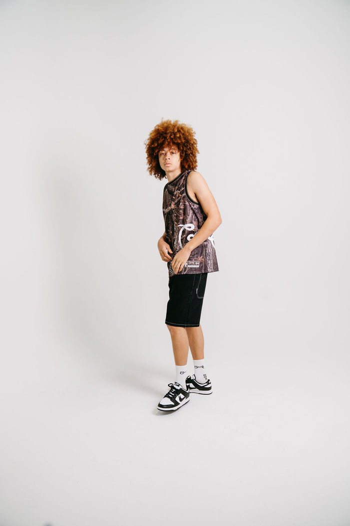 CRATE SIDE SCRIPT BASKETBALL SINGLET