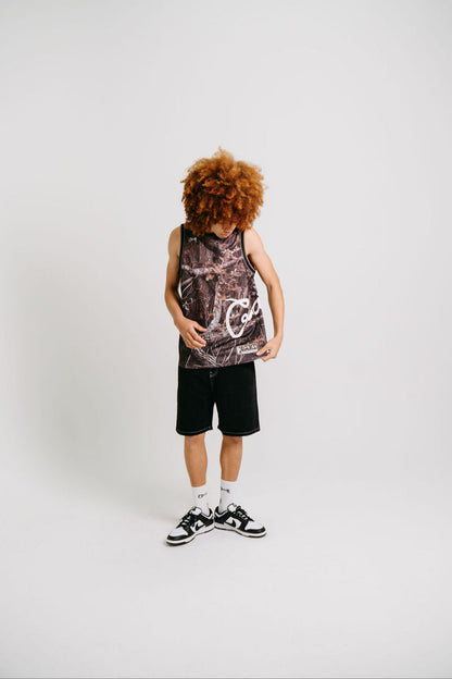 CRATE SIDE SCRIPT BASKETBALL SINGLET