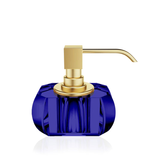 decor walther | KRISTALL collection | soap dispenser | capri blue + gold matt 24 carat