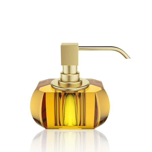 decor walther | KRISTALL collection | soap dispenser | amber + gold matte (24 carat)