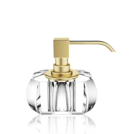 decor walther | KRISTALL collection | soap dispenser | clear + gold matte (24 carat)
