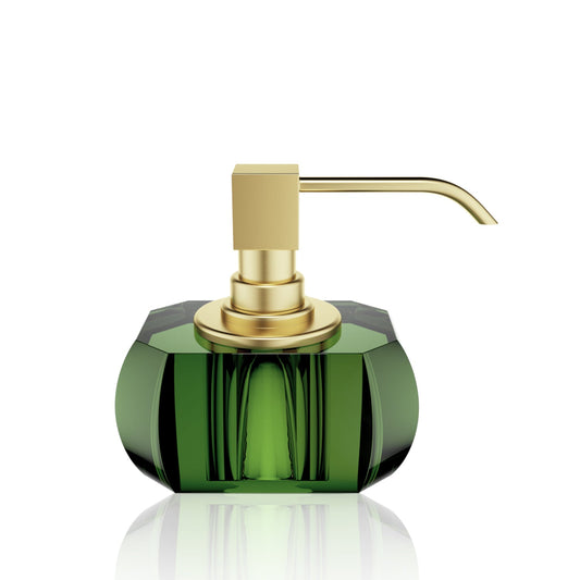 decor walther | KRISTALL collection | soap dispenser | english green + 24 carat matt gold