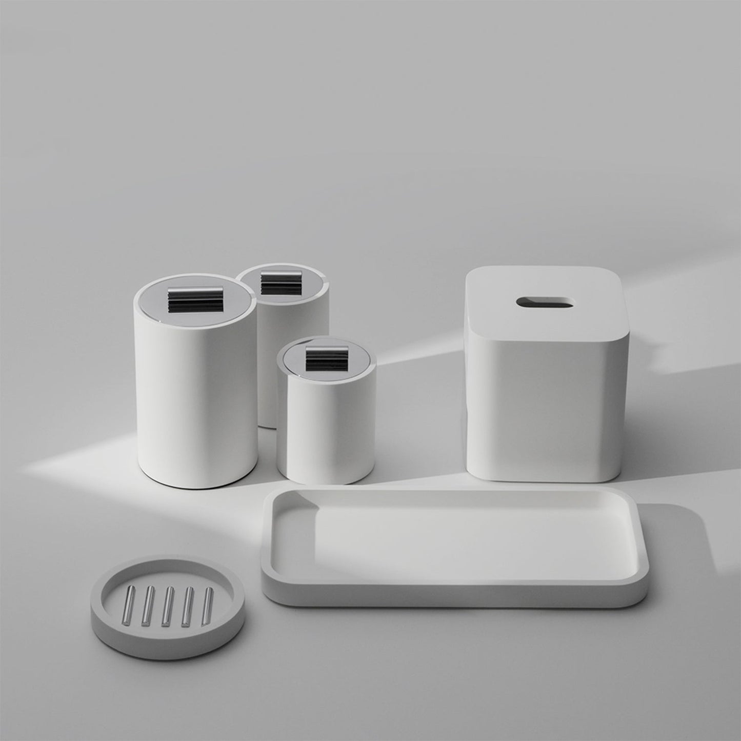 decor walther | STONE series | multi purpose box with lid | white medium