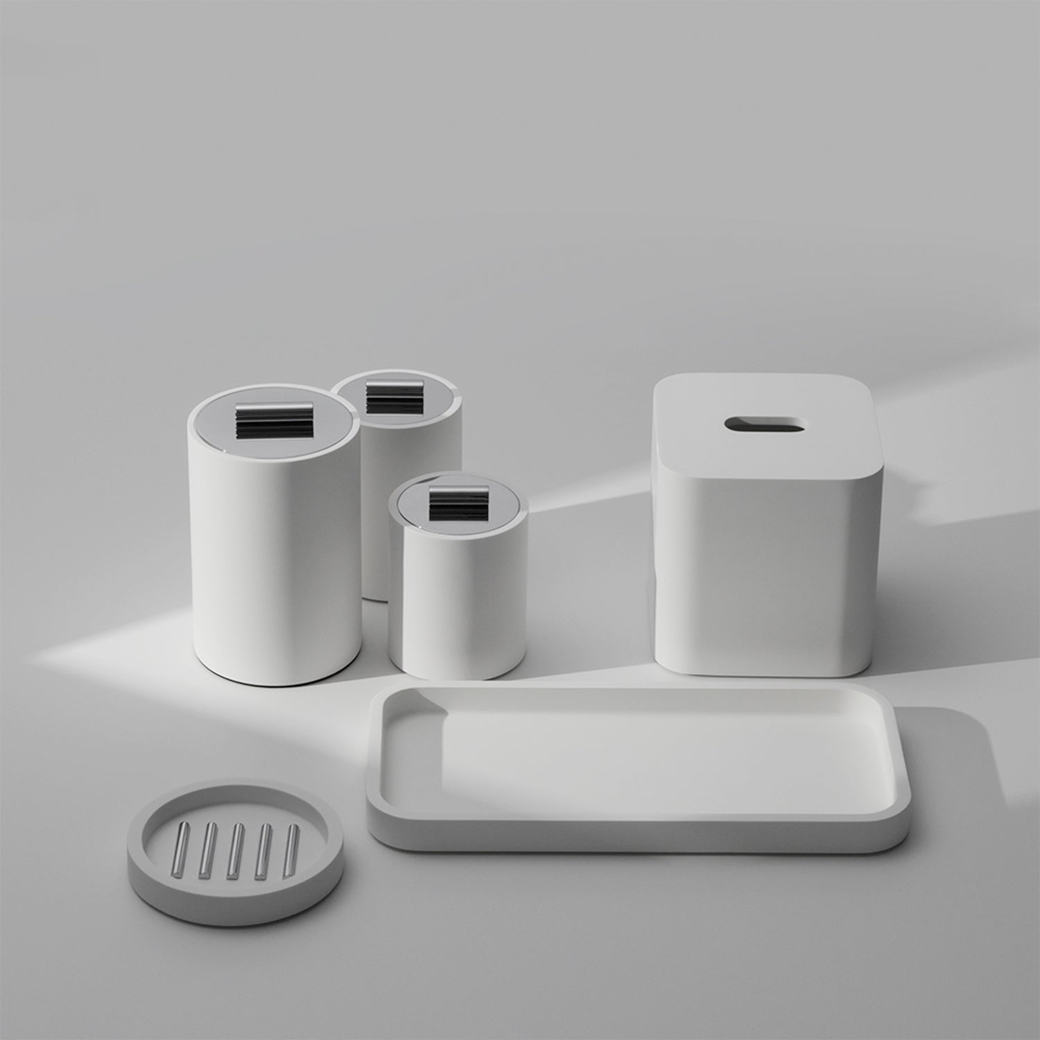 decor walther | STONE series | multi purpose box with lid | white medium
