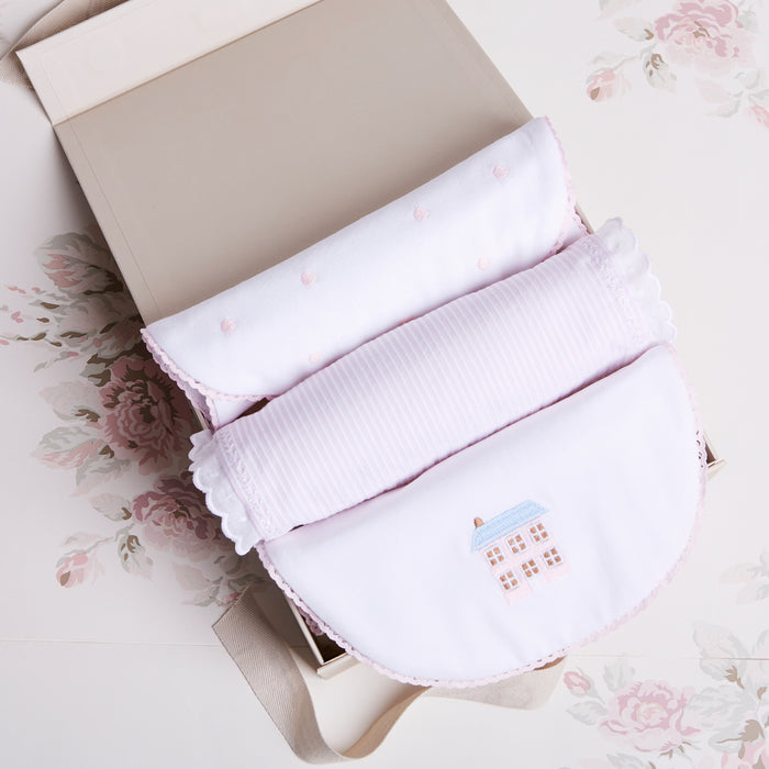 Delicate Pink Cotton Multipack Bibs ACCESSORIES from Pepa London