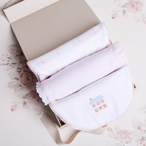 Delicate Pink Cotton Multipack Bibs ACCESSORIES from Pepa London