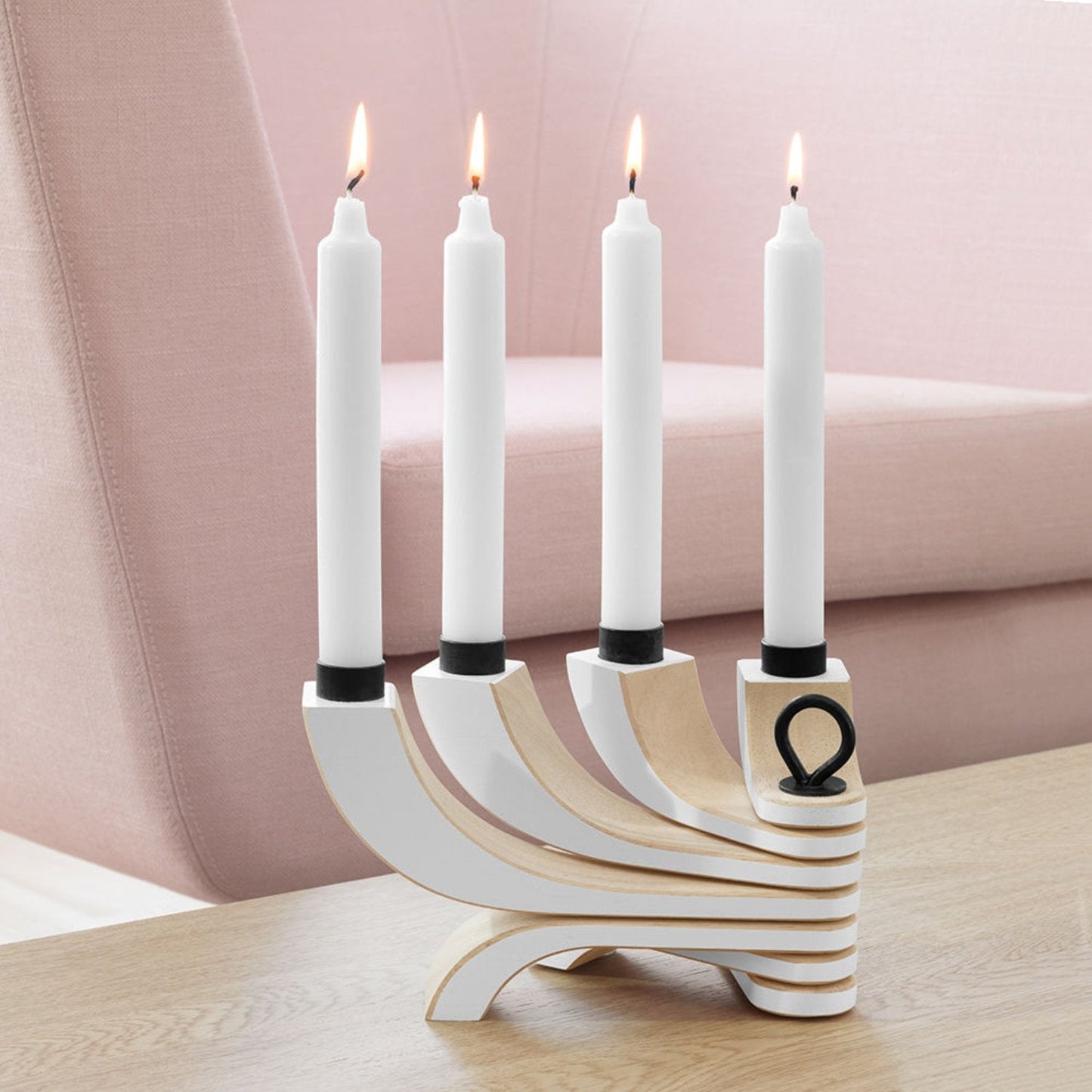 design house stockholm | nordic light candle holder | white