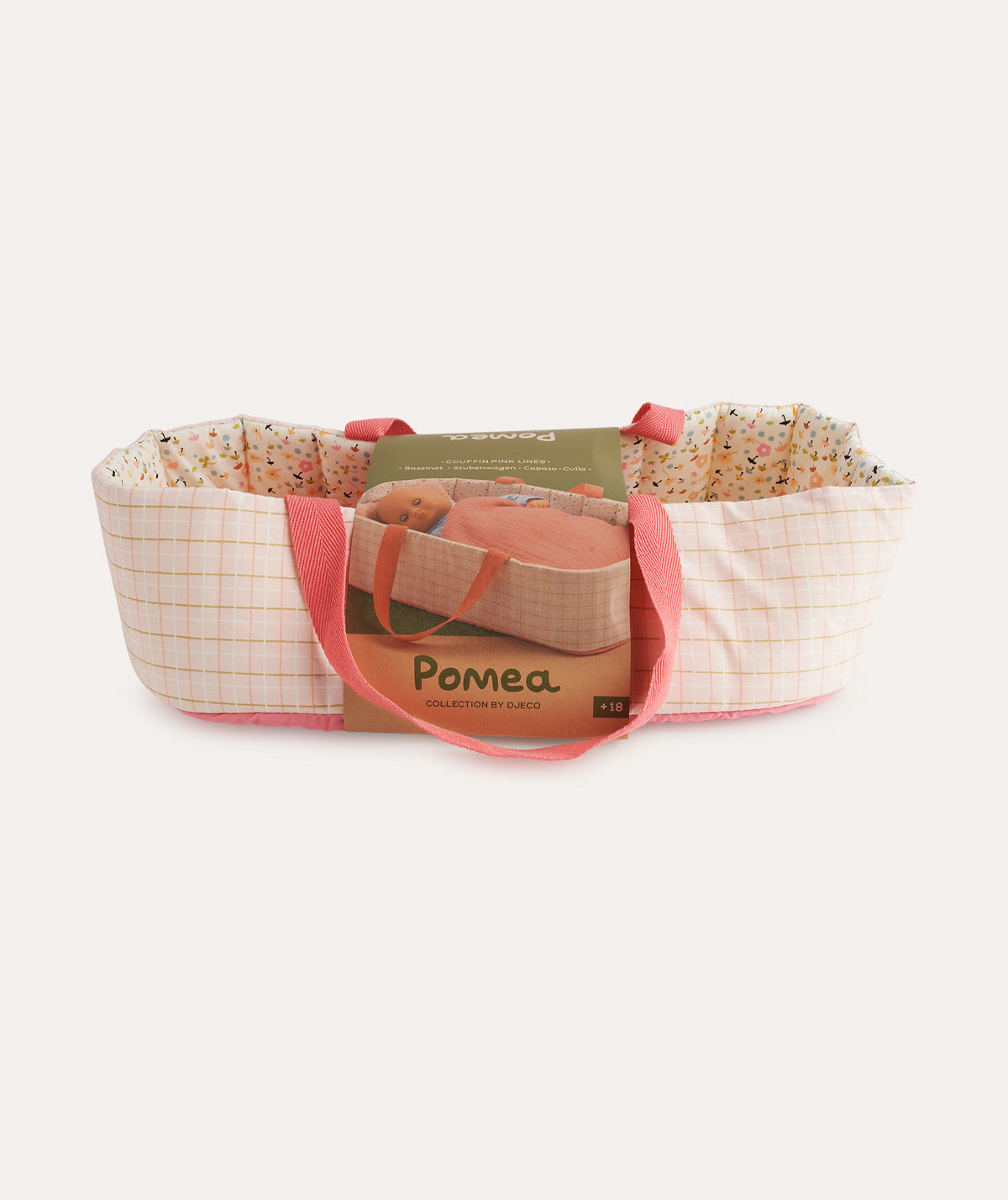 Djeco Baby Doll Bassinet Pink Stripes