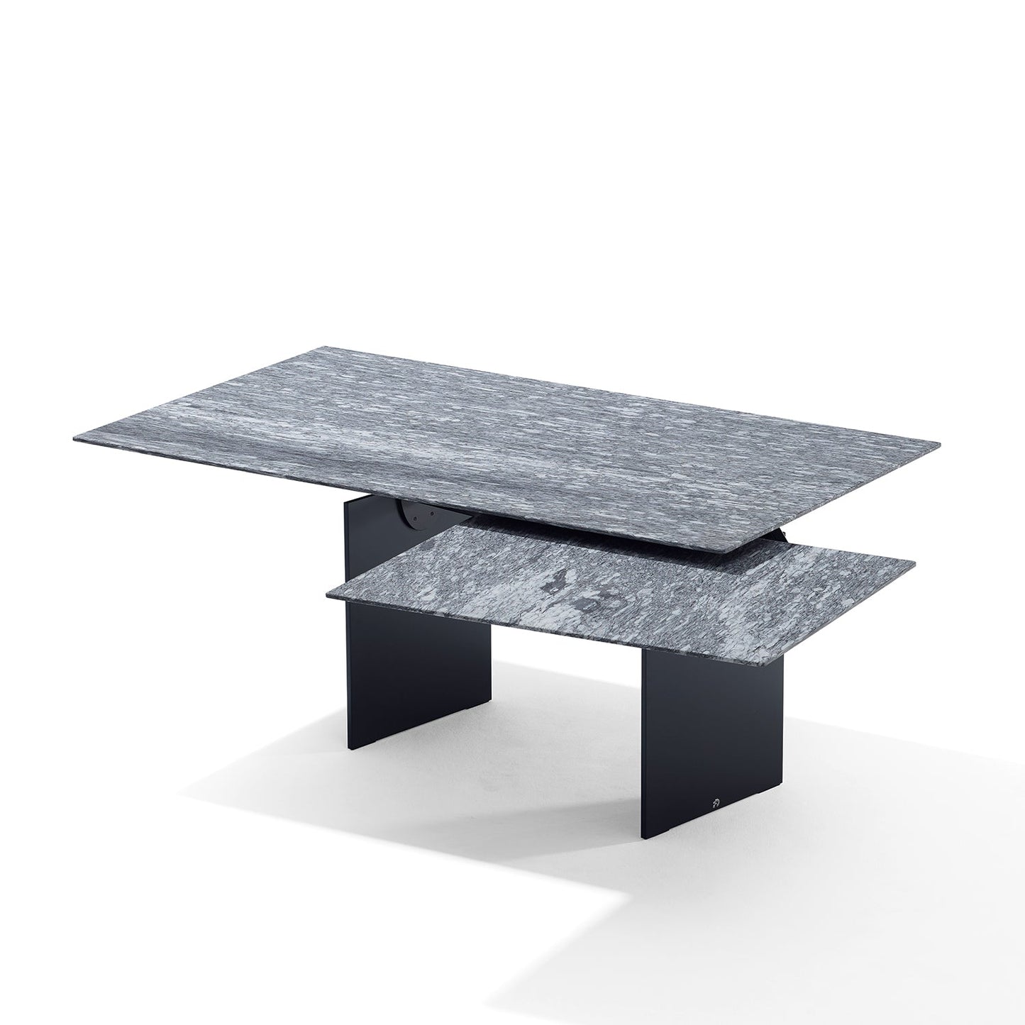 draenert | atlas table | swivel extension | belvedere stone + black base 200/280x105cm
