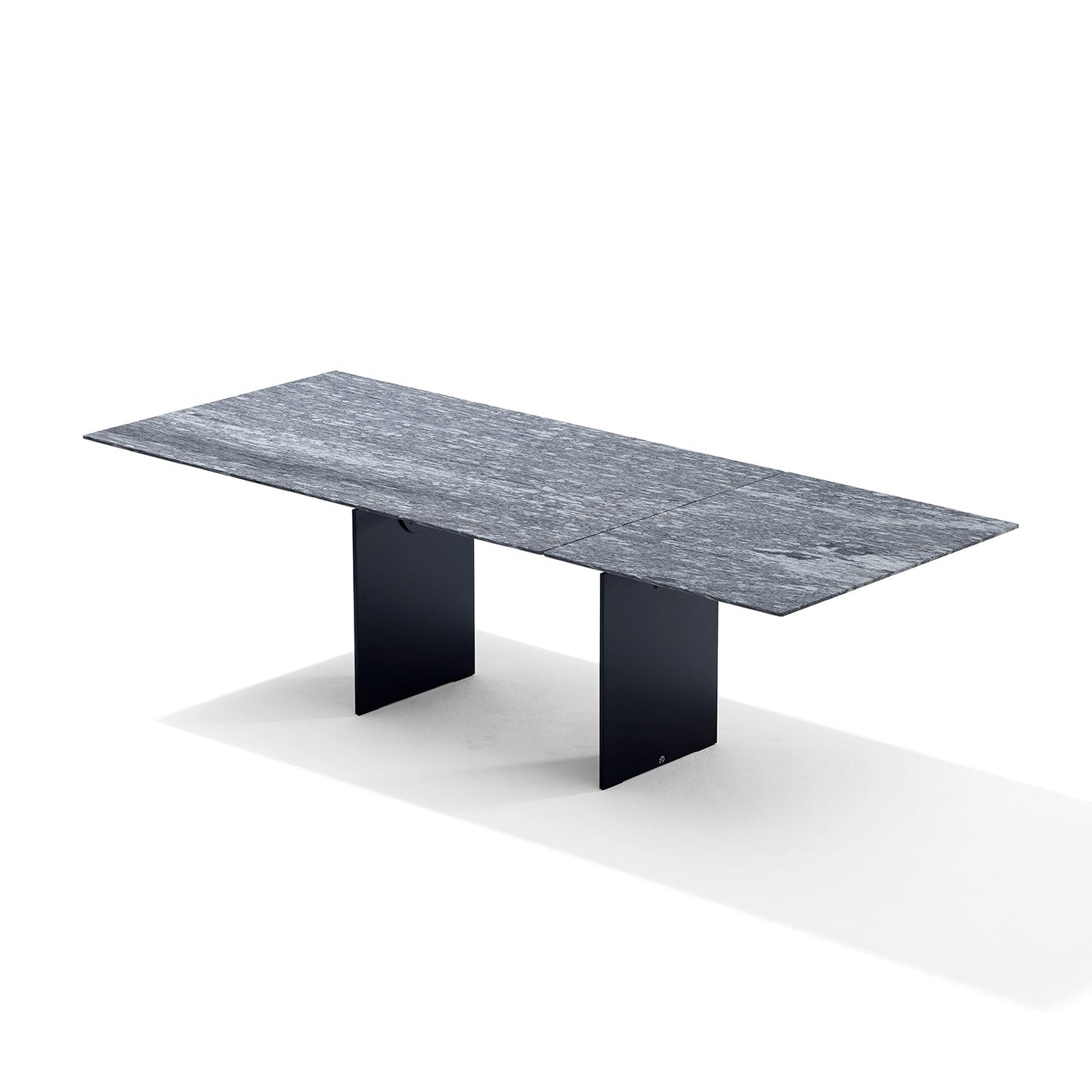 draenert | atlas table | swivel extension | belvedere stone + black base 200/280x105cm