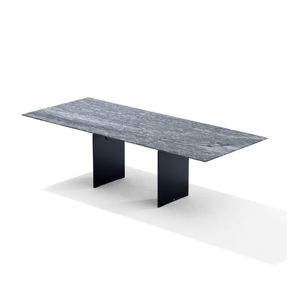 draenert | atlas table | swivel extension | belvedere stone + black base 200/280x105cm