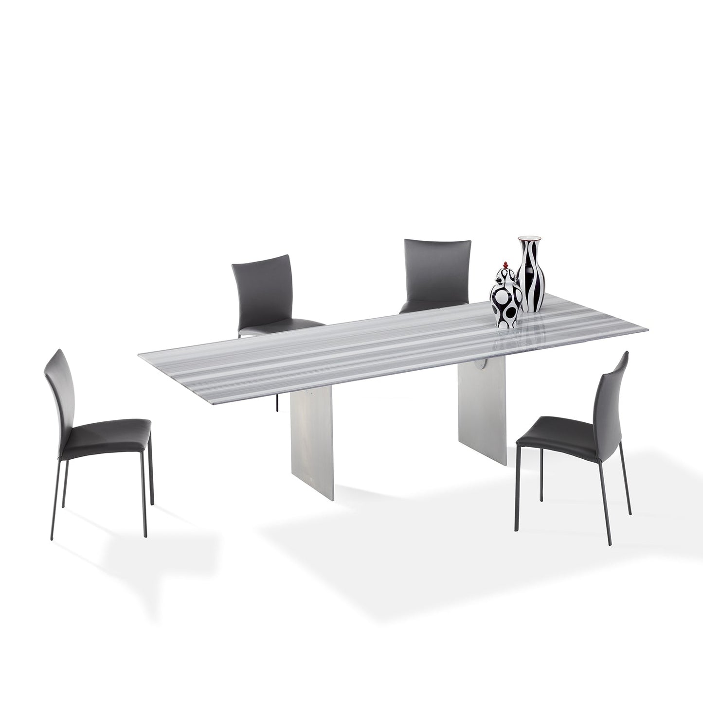 draenert | atlas table | swivel extension | belvedere stone + black base 200/280x105cm