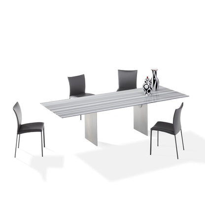 draenert | atlas table | swivel extension | belvedere stone + black base 200/280x105cm