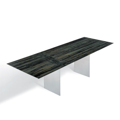 draenert | atlas table | swivel extension | belvedere stone + black base 200/280x105cm