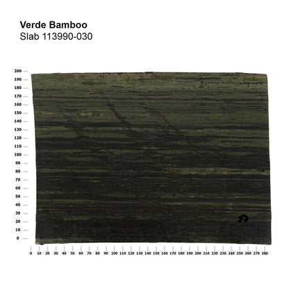 draenert | colin side table | verde bamboo stone + grey glass + black frame