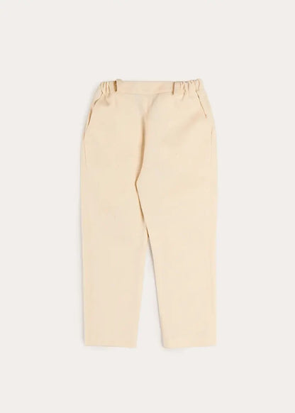 Elasticated Waist Trousers in Cream (18mths-5yrs) TROUSERS from Pepa London