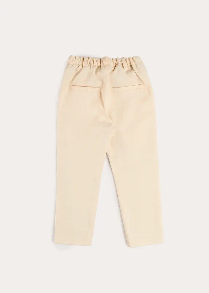 Elasticated Waist Trousers in Cream (18mths-5yrs) TROUSERS from Pepa London