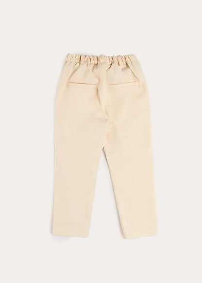 Elasticated Waist Trousers in Cream (18mths-5yrs) TROUSERS from Pepa London