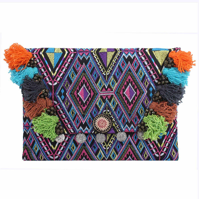 Embroidered Multi Tassel Clutch Bag iPad Case – Thailand