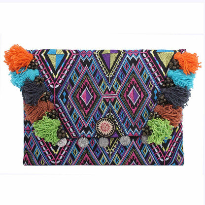 Embroidered Multi Tassel Clutch Bag iPad Case – Thailand