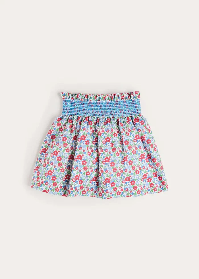 Emilia Floral Elasticated Waist Skirt in Red (2-10yrs) SKIRTS from Pepa London
