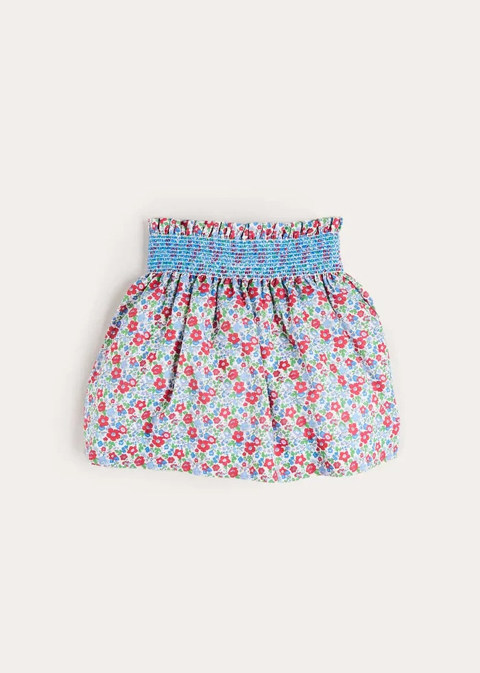 Emilia Floral Elasticated Waist Skirt in Red (2-10yrs) SKIRTS from Pepa London