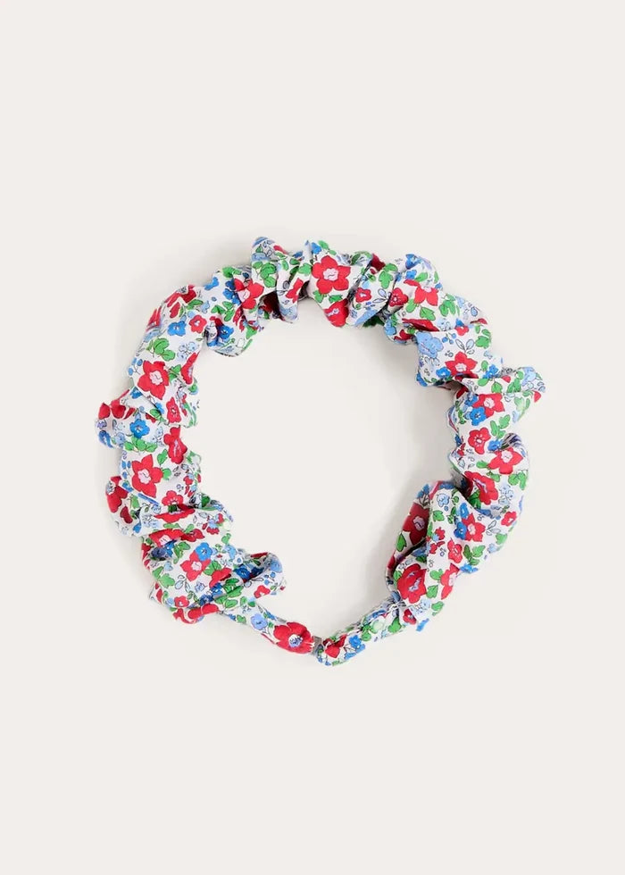 Emilia Floral Scrunchie Hairband in Red HAIR ACCESSORIES from Pepa London
