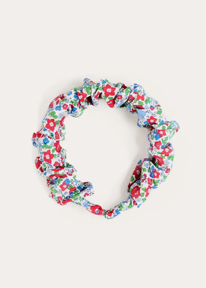 Emilia Floral Scrunchie Hairband in Red HAIR ACCESSORIES from Pepa London