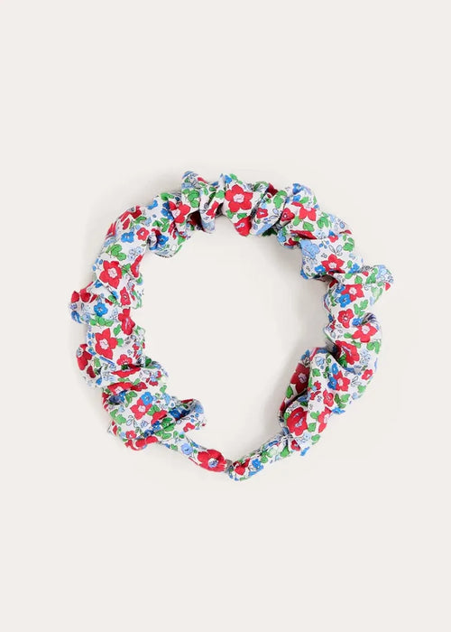 Emilia Floral Scrunchie Hairband in Red HAIR ACCESSORIES from Pepa London