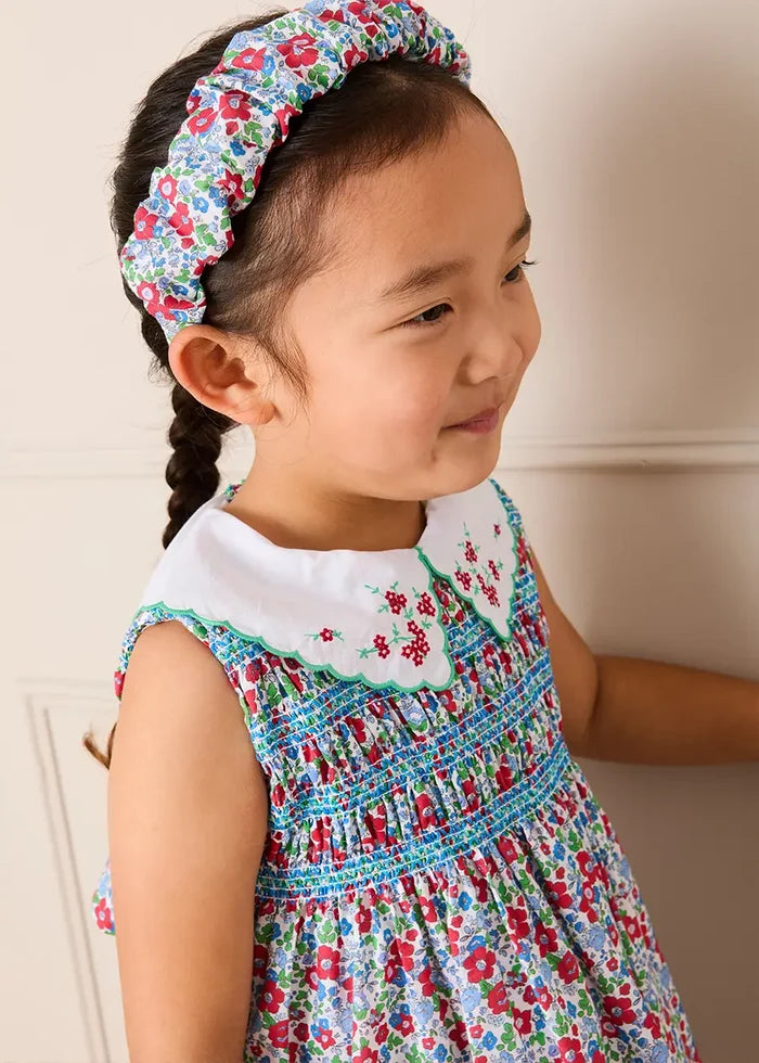 Emilia Floral Scrunchie Hairband in Red HAIR ACCESSORIES from Pepa London
