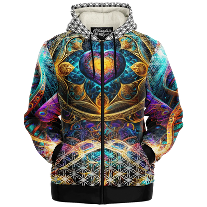 Euphonic Restoration - Sacred Heart Microfleece Zip Hoodie NTrendSic Mystic