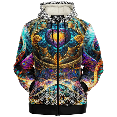 Euphonic Restoration - Sacred Heart Microfleece Zip Hoodie NTrendSic Mystic