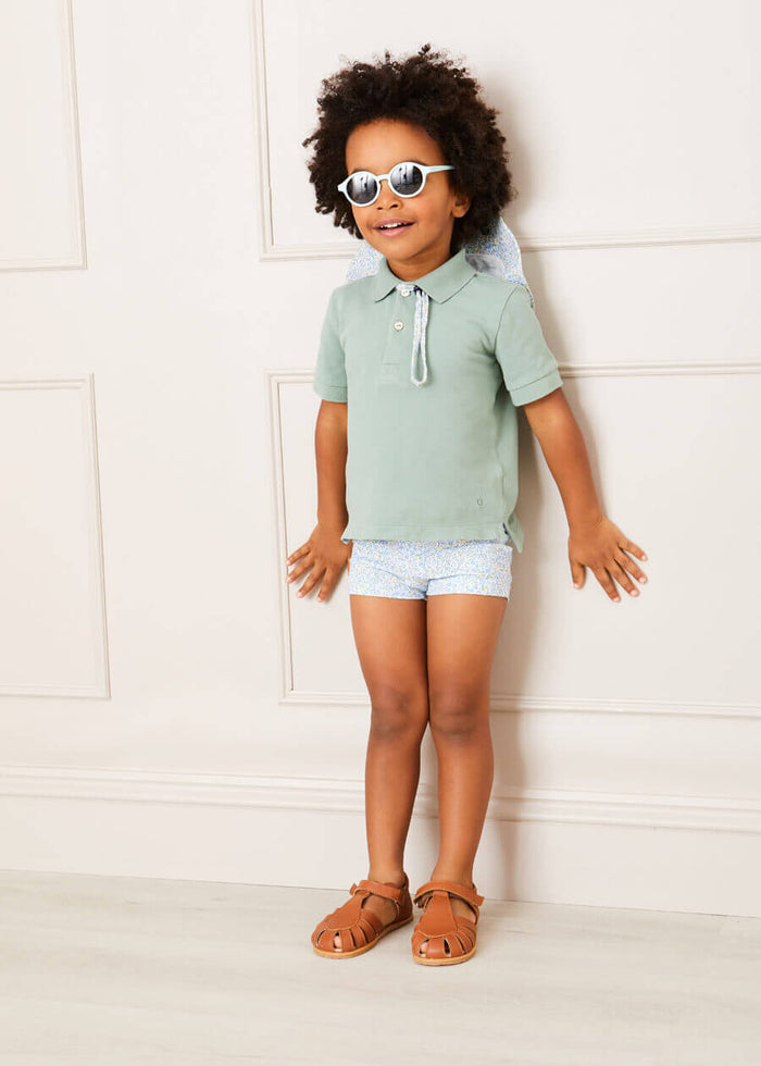 Floral Swim Shorts in Blue (12mths-6yrs) SWIMWEAR from Pepa London