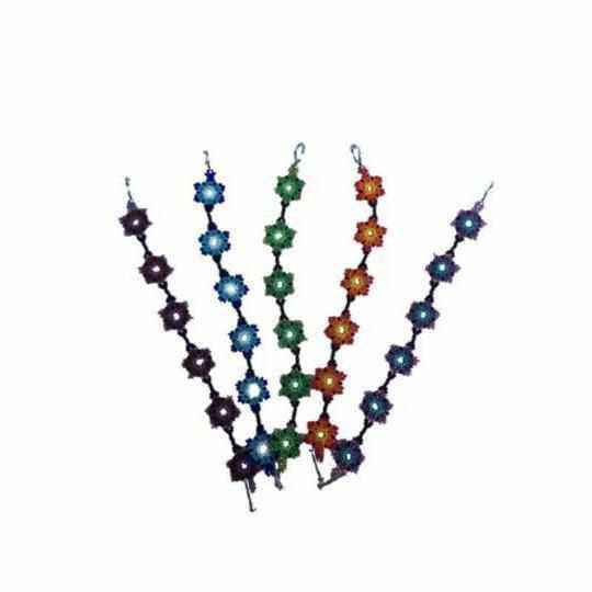 Flower Beaded Bracelet with Clasp - Guatemala