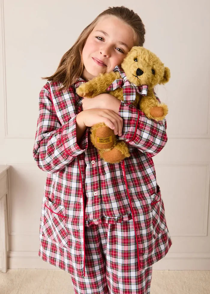 Francis Tartan Long Sleeve Dressing Gown in Red (2-10yrs) NIGHTWEAR from Pepa London