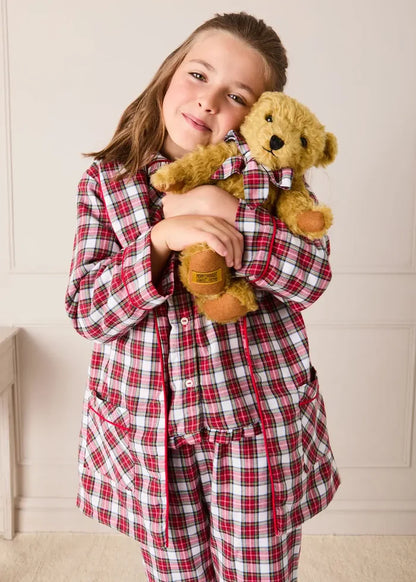 Francis Tartan Long Sleeve Dressing Gown in Red (2-10yrs) NIGHTWEAR from Pepa London
