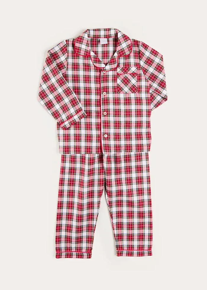 Francis Tartan Pyjamas in Red (18mths-10yrs) NIGHTWEAR from Pepa London