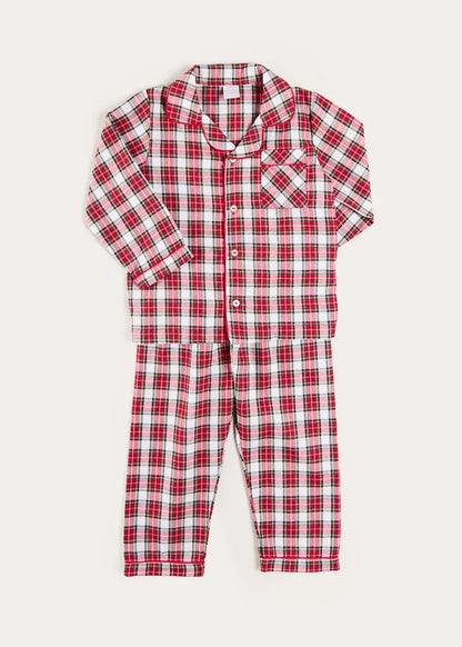 Francis Tartan Pyjamas in Red (18mths-10yrs) NIGHTWEAR from Pepa London