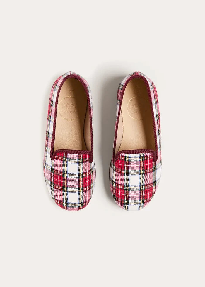 Francis Tartan Slippers in Red (24-35EU) SHOES from Pepa London
