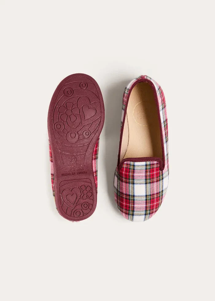 Francis Tartan Slippers in Red (24-35EU) SHOES from Pepa London