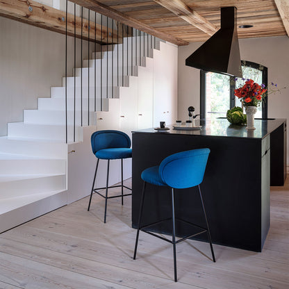 freifrau | ona kitchen stool 65cm | riga marine + black frame