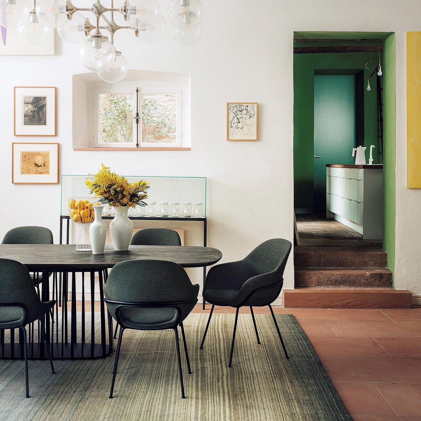 freifrau | theia armchair high | steel frame bronze | smart bordeaux