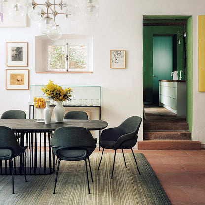 freifrau | theia armchair high | steel frame bronze | smart bordeaux